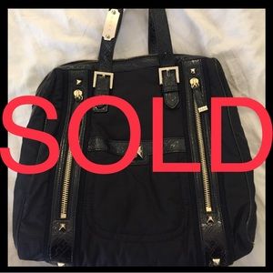 ❌SOLD❌L.A.M.B black nylon & black patent shoulder bag